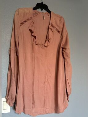 FREE PEOPLE LONG SLEEVES PEASANT SHIRT HIPPIE TOP